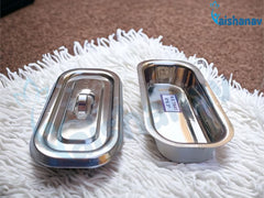 Vaishanav Stainless Steel Instrument Tray 8 × 3 Inch with Lid – Medical Surgical Storage Tray