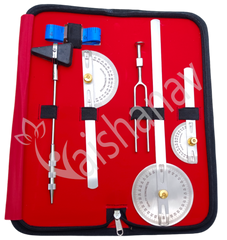 Vaishanav Goniometer Set Physiotherapy Kit – 3 Goniometers, Reflex Hammer, Tuning Fork & Measuring Tape – ROM Measurement Tools