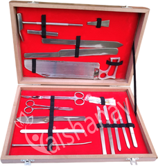 Vaishanav Premium Post Mortem Set with Wooden Box – Surgical Grade Stainless Steel Autopsy Instruments
