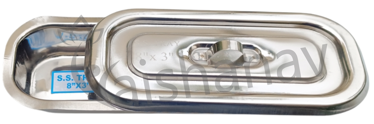Vaishanav Stainless Steel Instrument Tray 8 × 3 Inch with Lid