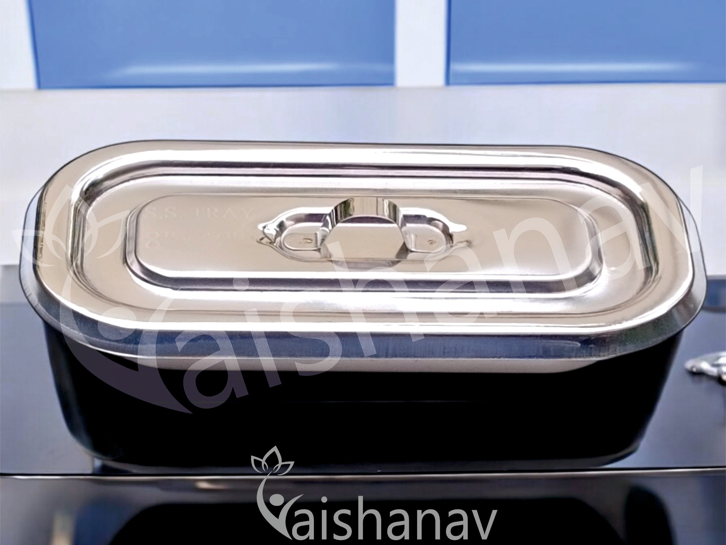 Vaishanav Stainless Steel Instrument Tray 8 × 3 Inch with Lid
