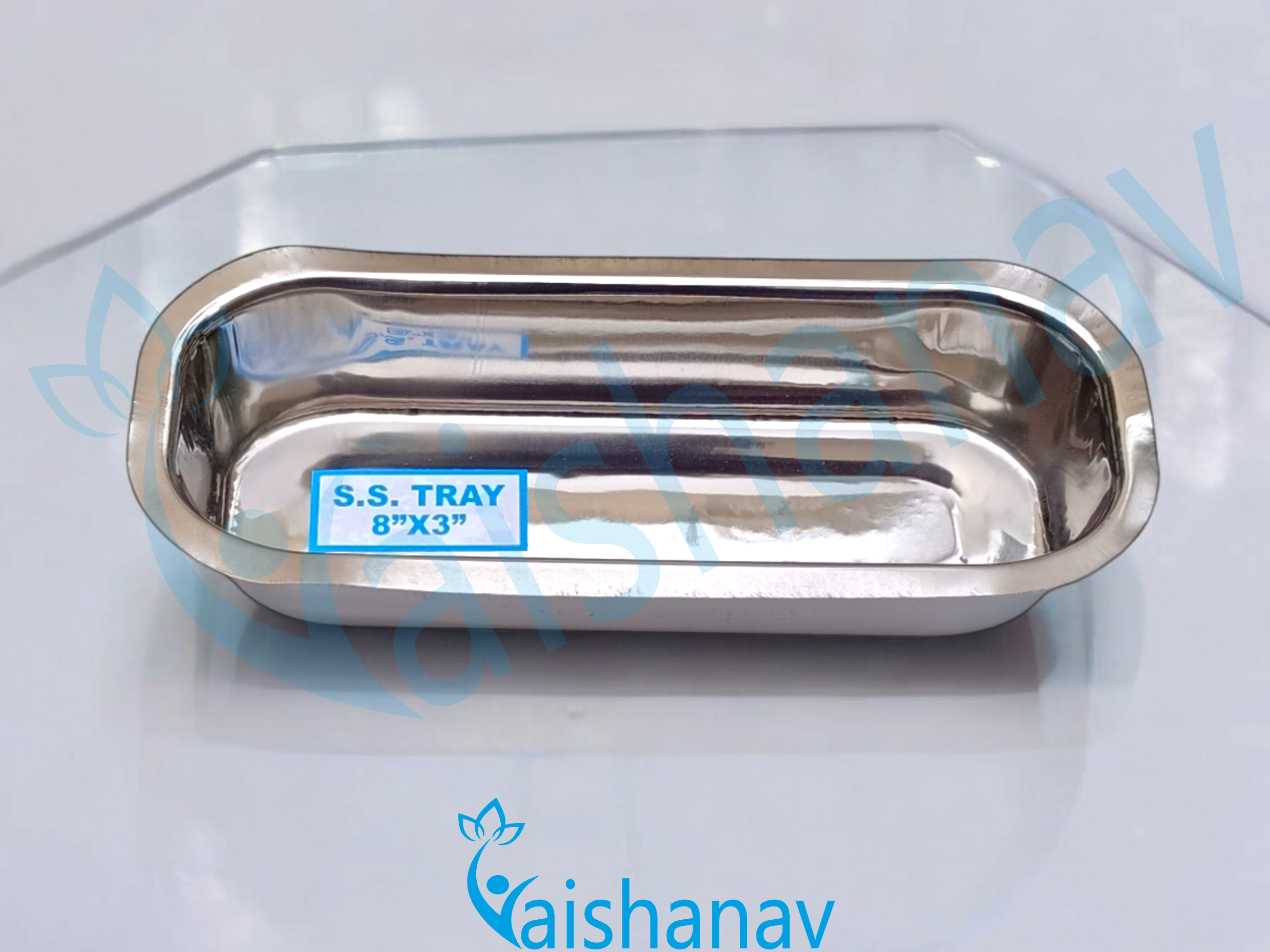 Vaishanav Stainless Steel Instrument Tray 8 × 3 Inch with Lid