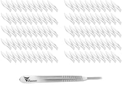 Vaishanav B.P. Blade No. 23 (Pack of 100) with Scalpel Handle No. 4 – Sterile Carbon Steel Surgical Blades & Stainless Steel Handle for General Surgery, Orthopedic, Medical, Veterinary & Dissection