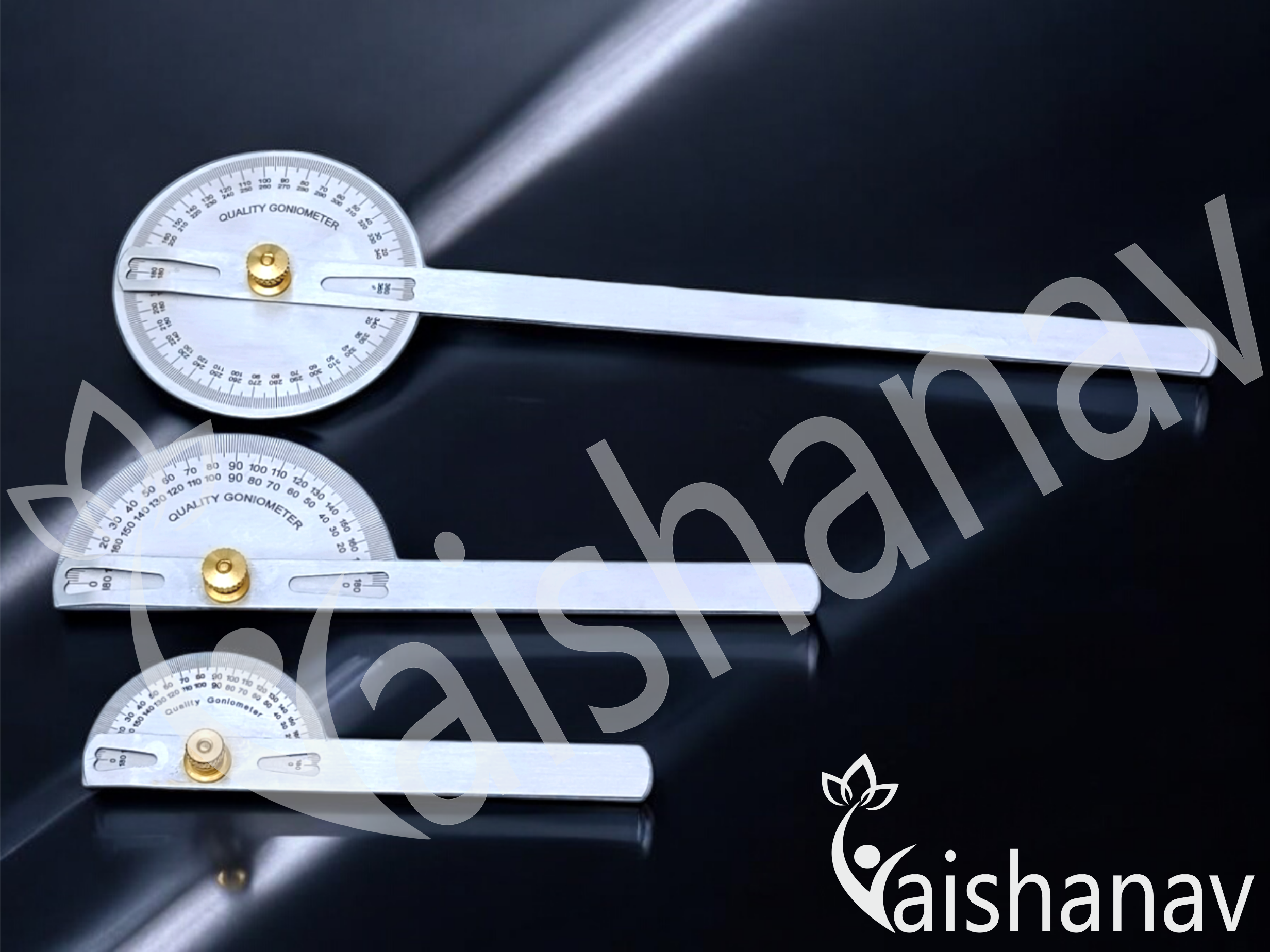 Vaishanav Goniometer Set Physiotherapy Kit – Set of 3 Goniometers - ROM Measurement Tool