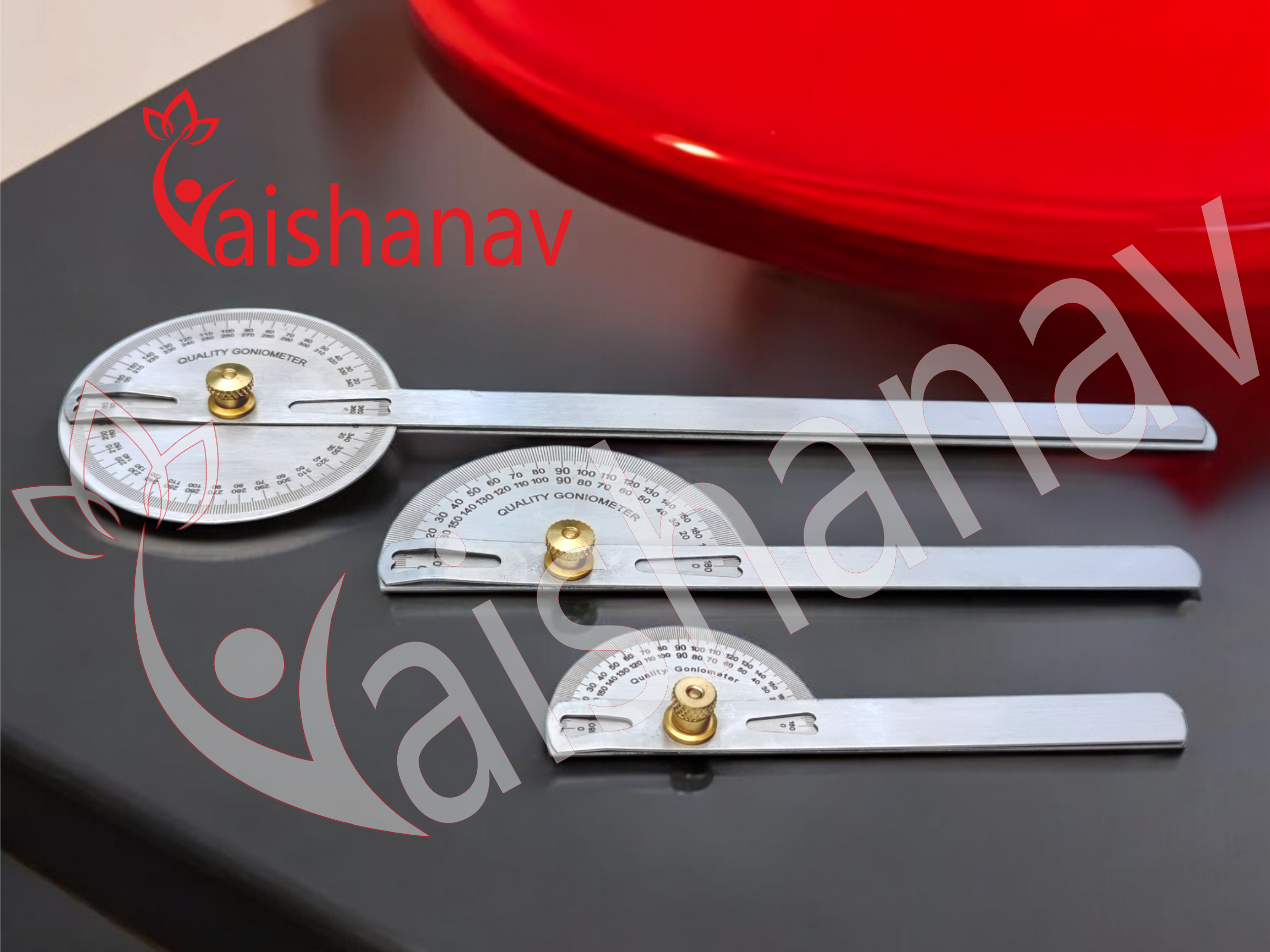 Vaishanav Goniometer Set Physiotherapy Kit – Set of 3 Goniometers - ROM Measurement Tool