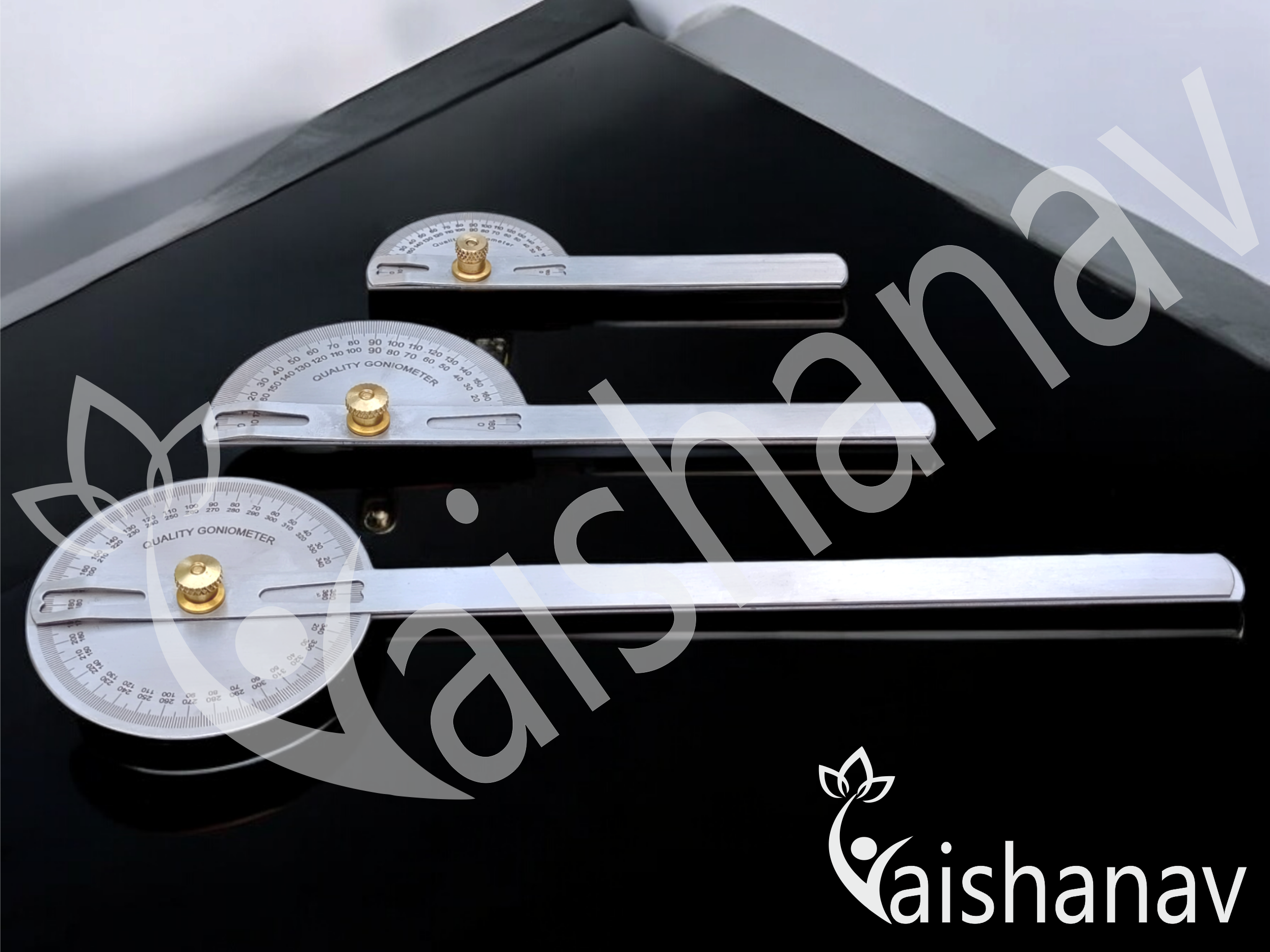 Vaishanav Goniometer Set Physiotherapy Kit – Set of 3 Goniometers - ROM Measurement Tool