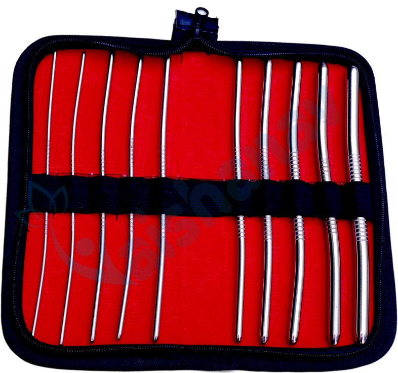 Vaishanav Hegar Dilator Set No. 2–12 with Pouch | 10 Pcs Premium Stainless Steel Medical Dilators | Reusable & Autoclavable Gynecology & Urology Instruments